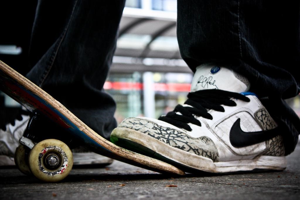 Sneaker on skateboard