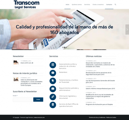 Nueva web Transcom Legal Services